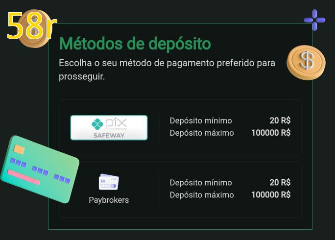 O cassino 58rbet oferece uma grande variedade de métodos de pagamento